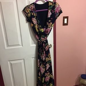 Flower wrap dress